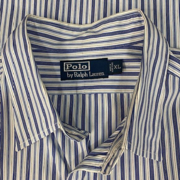 Polo Ralph Lauren Blue Striped Long Sleeve Button Up Cotton Casual Shirt‎ XL - Picture 3 of 11